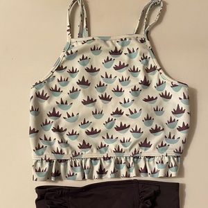 Kortni Jeane Girls Swimsuit (Mint Bowls Pattern)